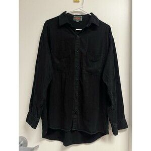 Vintage Tianello Men's S Tencel Black Long Sleeve Button-Up Shirt USA Made